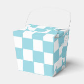 Robin Egg Blauw met Wit Vierkant Patroon Uitnemen Bedankdoosjes (Voorkant Zijde)