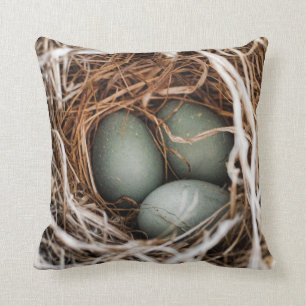 Robin Egg Blue Bird Nest Spring Moeder Pillow Kussen