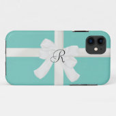 Robin Egg Blue Custom Initiaal iPhone Case (Achterkant (horizontaal))