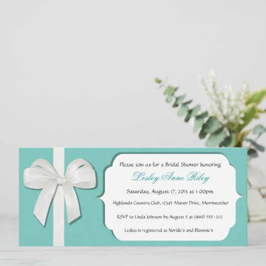 Robin Egg Blue Custom Vrijgezellenfeest nodigt Kaart (Staand voorkant)