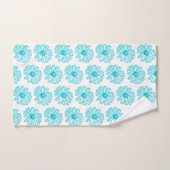 Robin Egg Blue Daisy Print, Hippie Flowers Pattern Bad Handdoek (Handdoek)