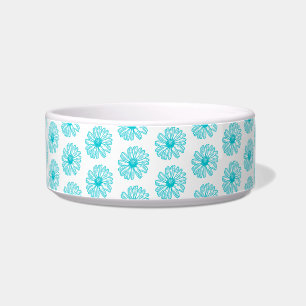 Robin Egg Blue Daisy Print, Hippie Flowers Pattern Voerbakje