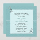 Robin Egg Blue Dragon Fly Wedding Invitation Kaart (Voorkant / Achterkant)