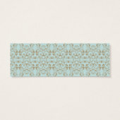 Robin Egg Blue en Gold Damask Drink Tickets Mini Visitekaartjes (Achterkant)