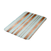 Robin Egg Blue Faux Copper Stripes Modern Bath Mat (Gekanteld)