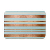 Robin Egg Blue Faux Copper Stripes Modern Bath Mat (Voorkant)