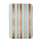 Robin Egg Blue Faux Copper Stripes Modern Bath Mat (Voorkant Verticaal)