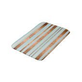 Robin Egg Blue Faux Copper Stripes Modern Bath Mat (Gekanteld)