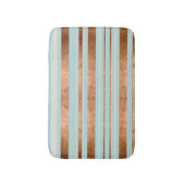 Robin Egg Blue Faux Copper Stripes Modern Bath Mat (Voorkant Verticaal)