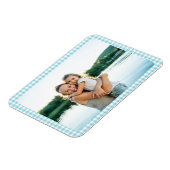 Robin Egg Blue Gingham Plaid Family Photo Magneet (Linkerzijde)