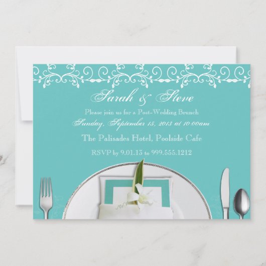 Robin Egg Blue Post Mariage Brunch Invitations (Devant)