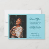 Robin Egg Blue Romantic Customize Photo Funeral Bedankkaart (Voorkant)
