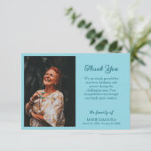Robin Egg Blue Romantic Customize Photo Funeral Bedankkaart (Staand voorkant)