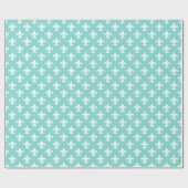 Robin Egg Blue Turquoise Wht Fleur de Lis Pattern Cadeaupapier (Vlak)