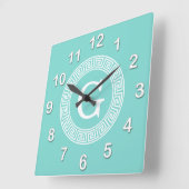 Robin Egg Wht Grieks Zeer belangrijk Rand Lijst In Vierkante Klok (Hoek)