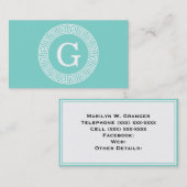 Robin Egg Wht Grieks Zeer belangrijk Rand Lijst In Visitekaartje (Voorkant / Achterkant)