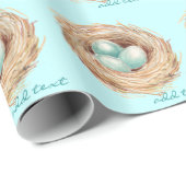 Robin Eggs Bird Nest Personalized Gift Wrap Cadeaupapier (Rol Hoek)