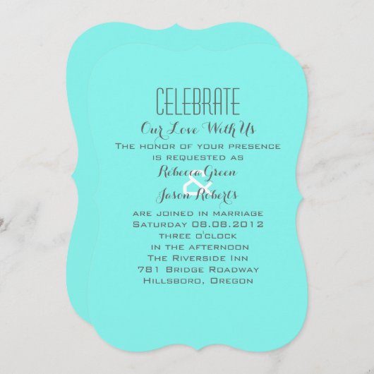 robin ' eicelblauwe turquoise aqua blue bruiloft kaart (Voorkant / Achterkant)