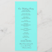 robin ' eicelblauwe turquoise aqua blue bruiloft programma (Achterkant)