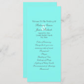 robin ' eicelblauwe turquoise aqua blue bruiloft programma (Voorkant / Achterkant)