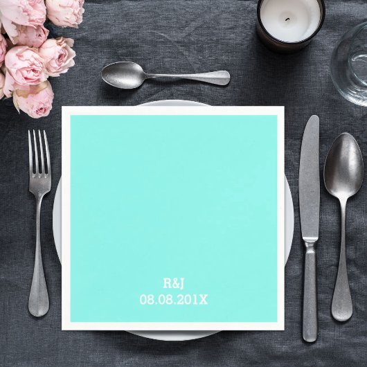 robin ' eicelblauwe turquoise aqua blue bruiloft servetten