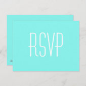 robin ' eicelblauwe turquoise aqua blue bruiloft uitnodiging briefkaart (Voorkant / Achterkant)