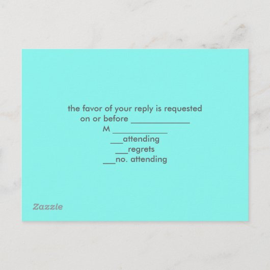 robin ' eicelblauwe turquoise aqua blue bruiloft uitnodiging briefkaart (Achterkant)