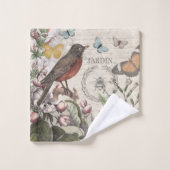 Robin Elegant Bird Butterfly French Art (Gant de toilette)