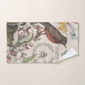 Robin Elegant Vogelvlinder Franse kunst Bad Handdoek (Handdoek)
