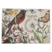 Robin Elegant Vogelvlinder Franse kunst Groot Cadeauzakje (Achterkant)