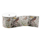 Robin Elegant Vogelvlinder Franse kunst Grosgrain Lint (Spoel)