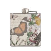 Robin Elegant Vogelvlinder Franse kunst Heupfles (Achterkant)