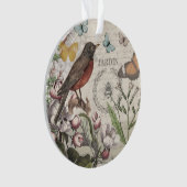 Robin Elegant Vogelvlinder Franse kunst Ornament (voorkant)