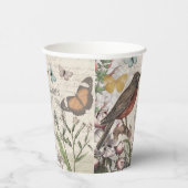 Robin Elegant Vogelvlinder Franse kunst Papieren Bekers (Rechts)