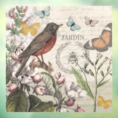 Robin Elegant Vogelvlinder Franse kunst Raamsticker (Vel 3)