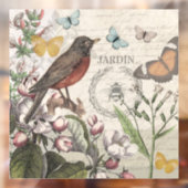 Robin Elegant Vogelvlinder Franse kunst Raamsticker (Vel 2)