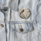 Robin Elegant Vogelvlinder Franse kunst Ronde Button 5,7 Cm (In situ)