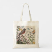 Robin Elegant Vogelvlinder Franse kunst Tote Bag (Achterkant)