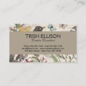 Robin Elegant Vogelvlinder Franse kunst Visitekaartje (Achterkant)