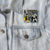 Robin en Batman Handshake Vierkante Button 5,1 Cm (In situ)