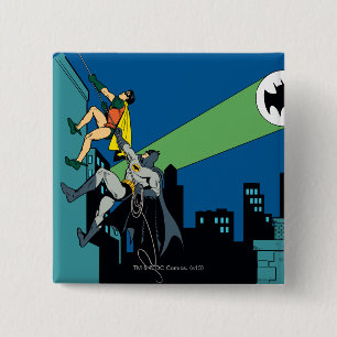 Robin en Batman klib Vierkante Button 5,1 Cm