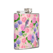 Robin en bloemen, patroon van de waterverf heupfles (Rechts)