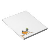 Robin en centimeter worm op boom. notitieblok (Schuin)