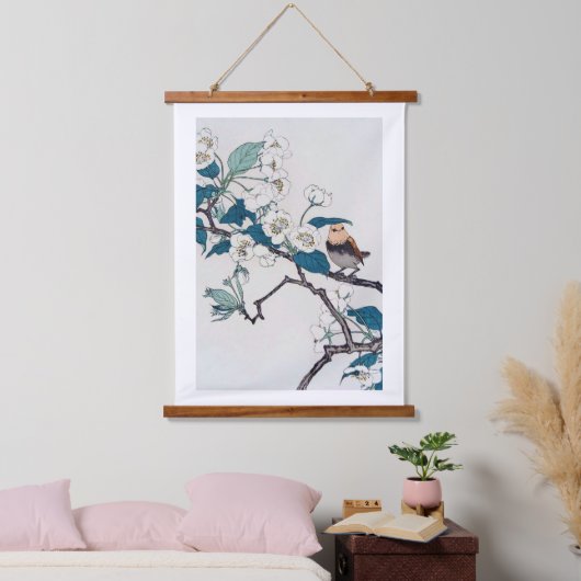 Robin en Cherry Blossom, Imao Keinen Hangend Wandkleed (Slaapkamer)