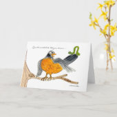 Robin en Green Inch Worm kaart (Gele Bloem)