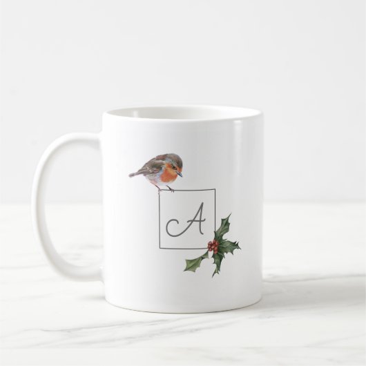 Robin et Holly Christmas Mug (Gauche)