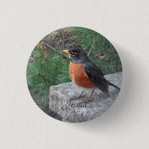 Robin Foto - Persoonlijke naam Ronde Button 3,2 Cm
