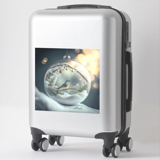 Robin Globe Vinyl Sticker (Sur valise)