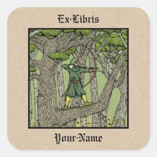Robin Hood Bookplate Vierkante Sticker