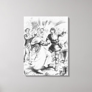 Robin Hood en de bisschop Canvas Afdruk